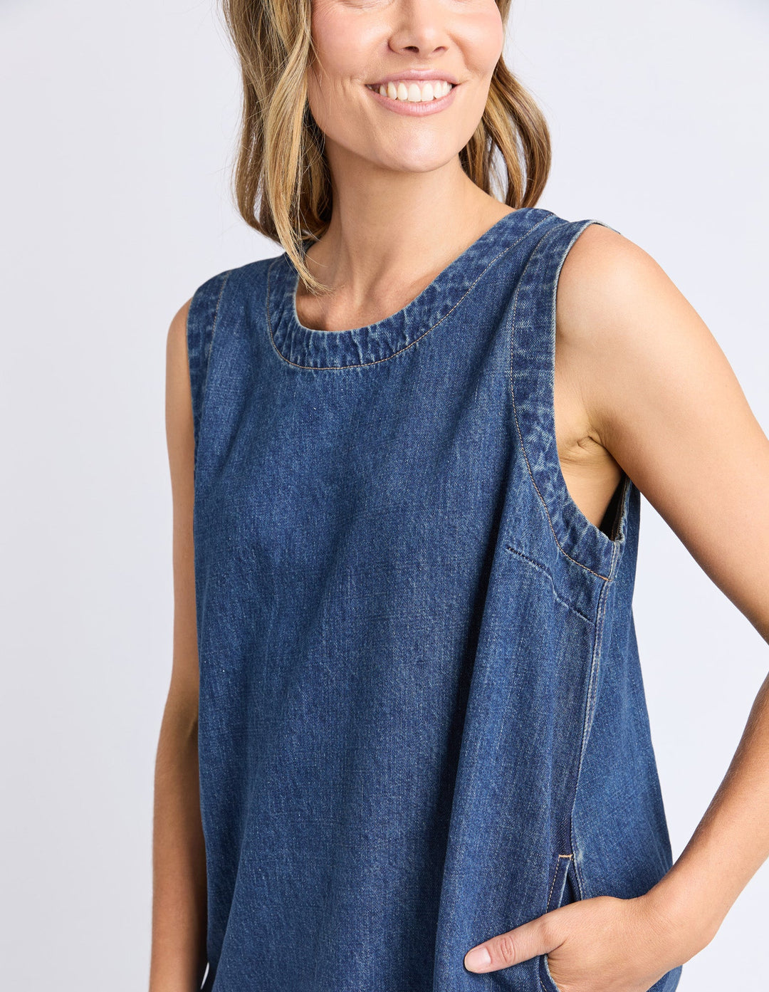 Elm Sonny Denim Dress Dark Blue