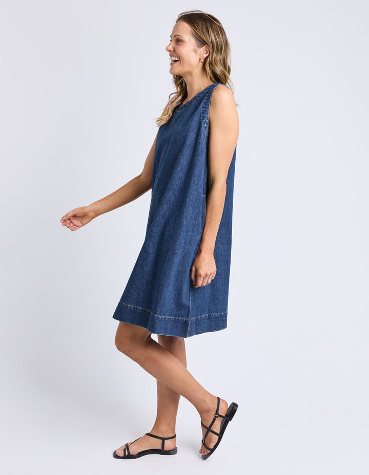 Elm Sonny Denim Dress Dark Blue