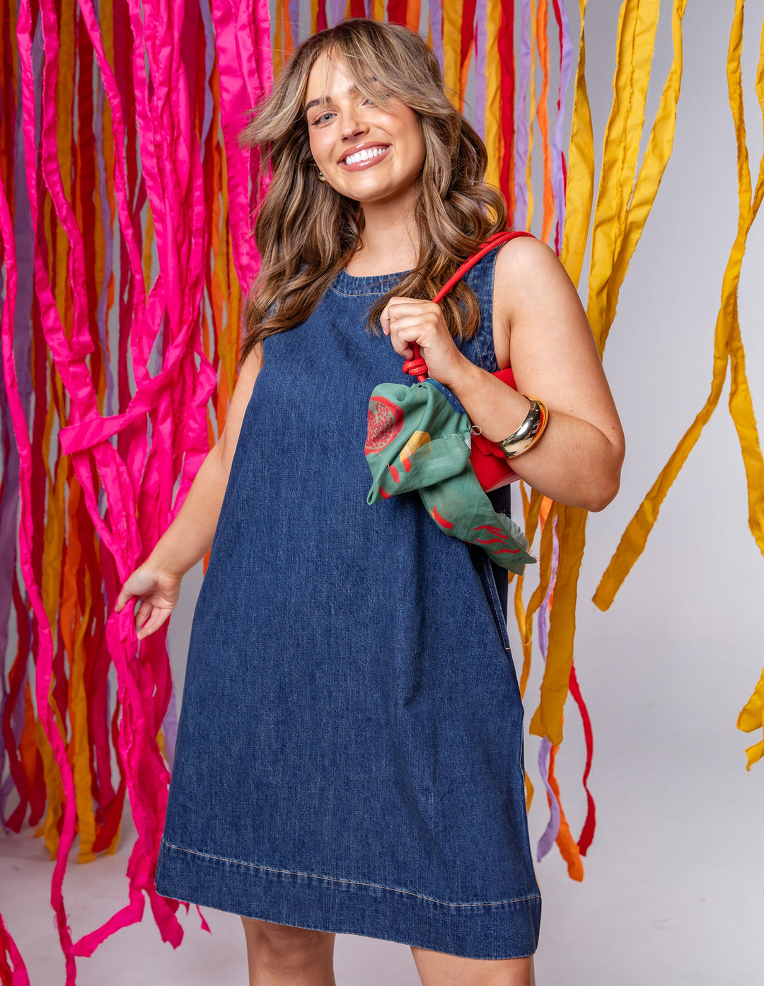 Elm Sonny Denim Dress Dark Blue