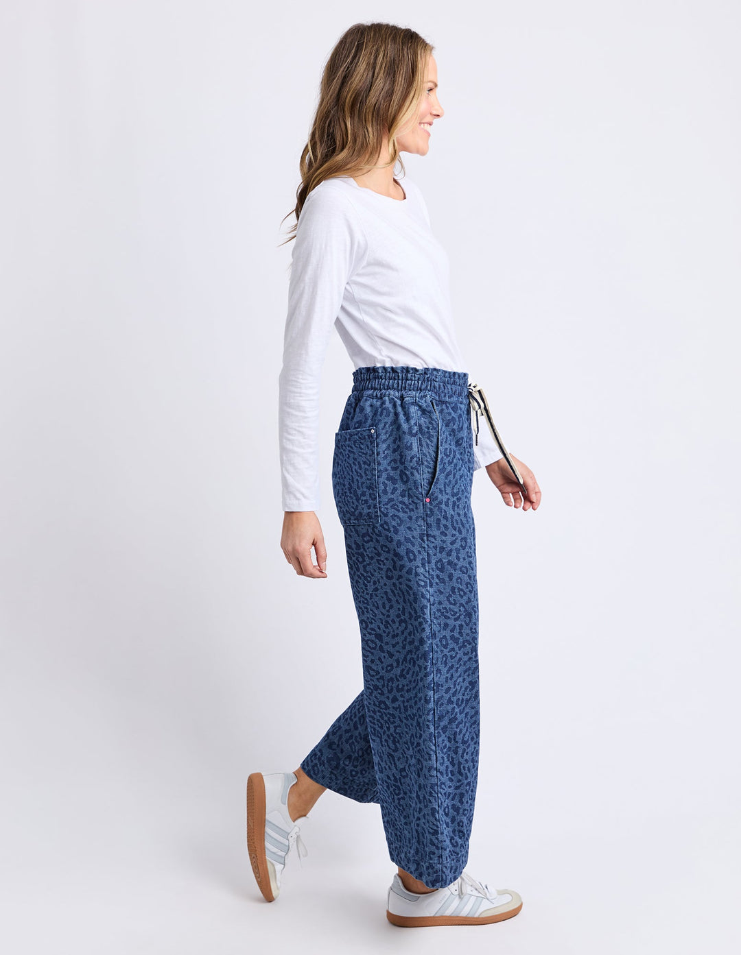 Elm Anna Animal Denim Pant Dark Blue