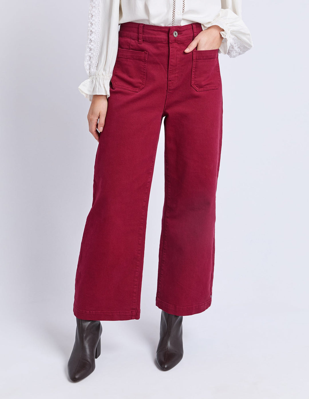 Elm Delphi Front Pocket Jean Maroon