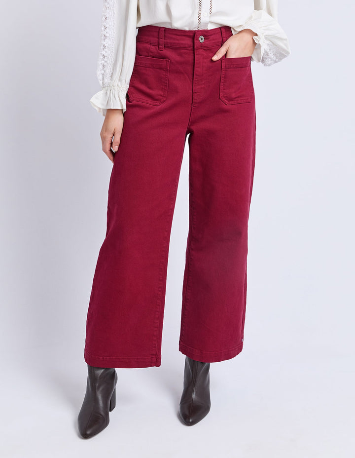 Elm Delphi Front Pocket Jean Maroon