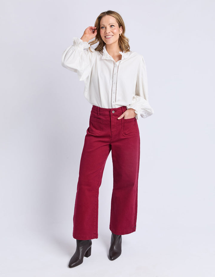 Elm Delphi Front Pocket Jean Maroon