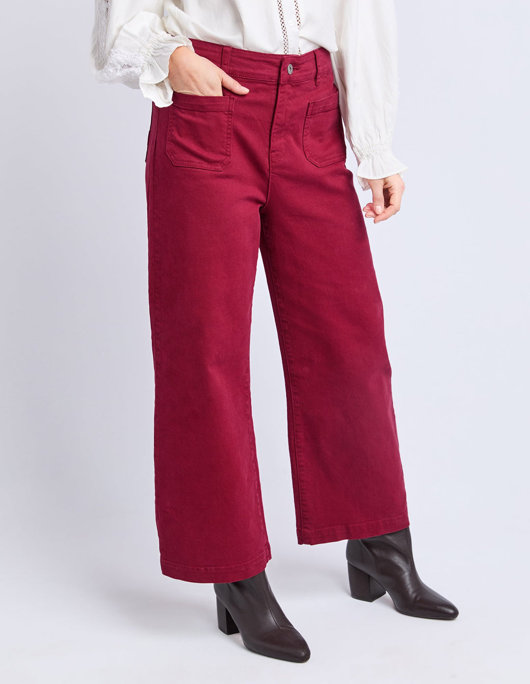 Elm Delphi Front Pocket Jean Maroon