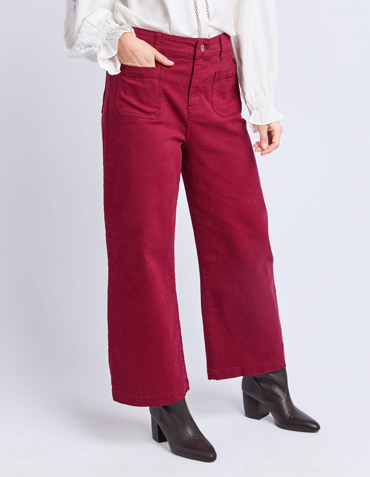 Elm Delphi Front Pocket Jean Maroon
