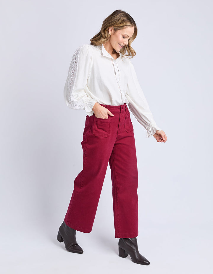 Elm Delphi Front Pocket Jean Maroon