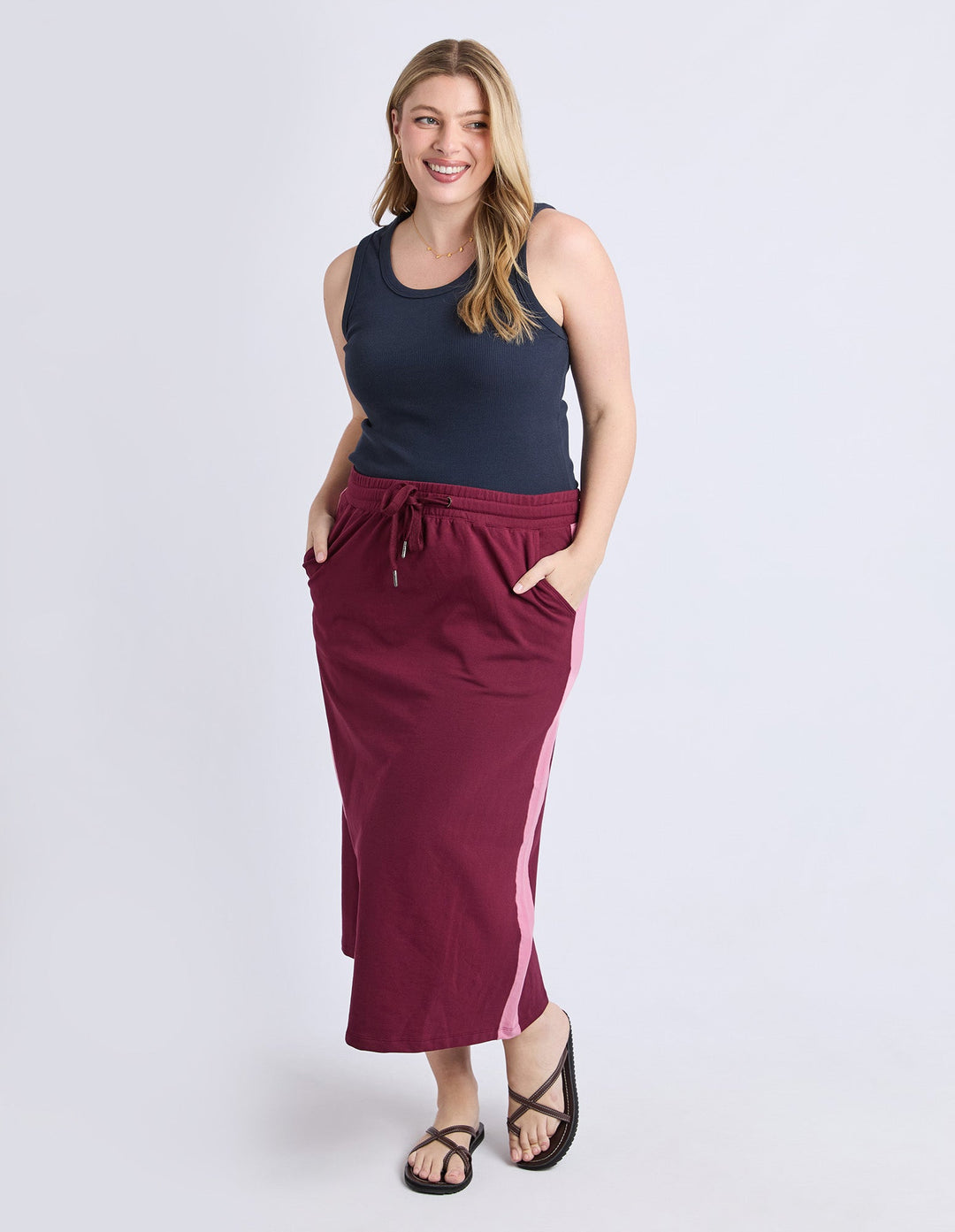 Elm Sloane Fleece Skirt Plum