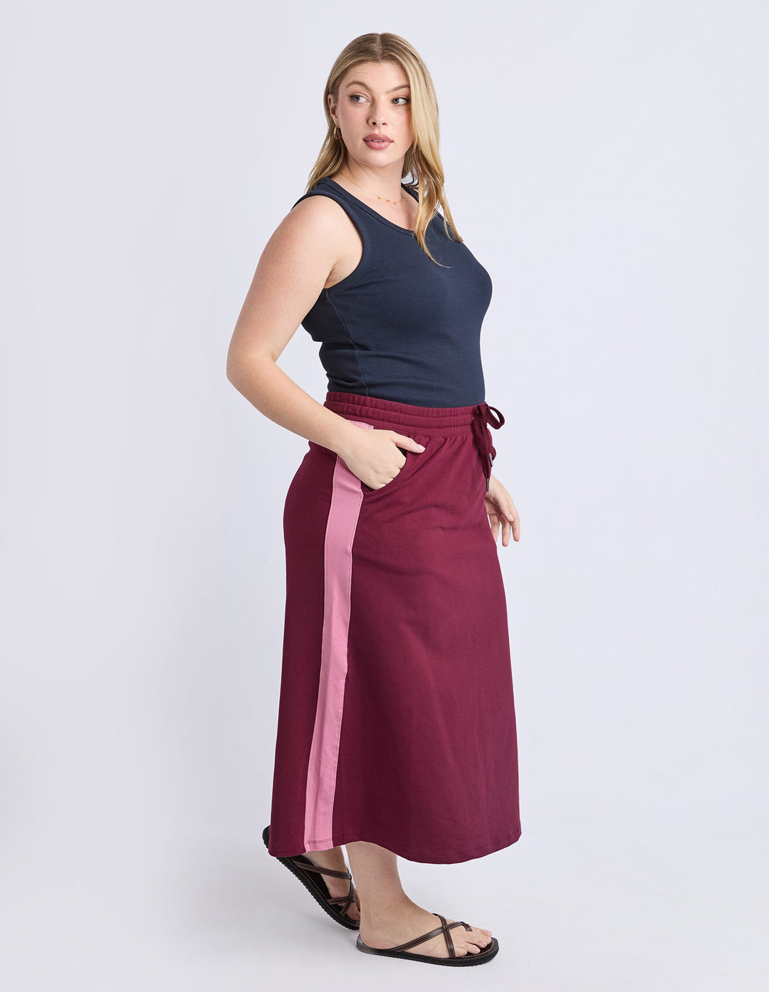 Elm Sloane Fleece Skirt Plum