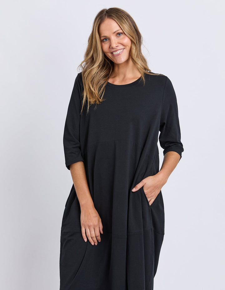 Elm Diana Dress 3/4 Sleeve Black