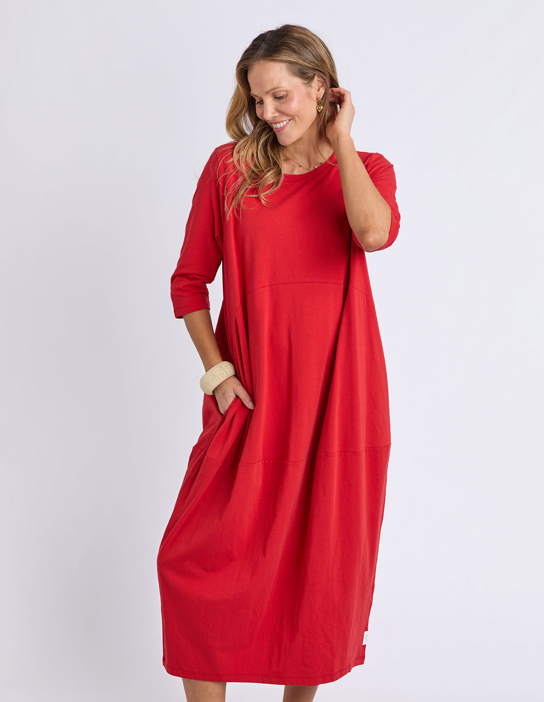 Elm Diana Dress 3/4 Sleeve Cranberry