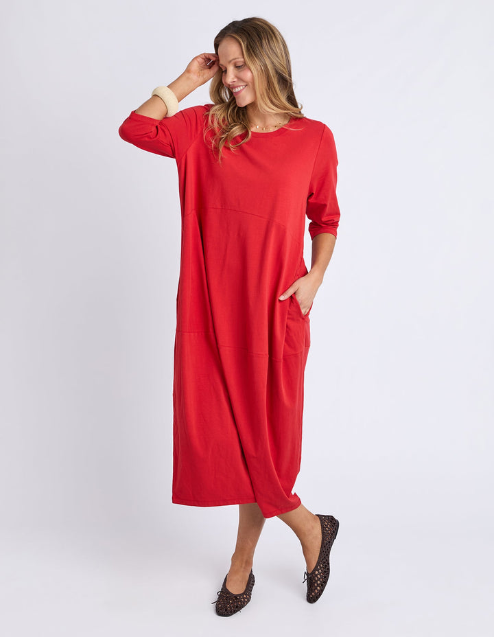 Elm Diana Dress 3/4 Sleeve Cranberry