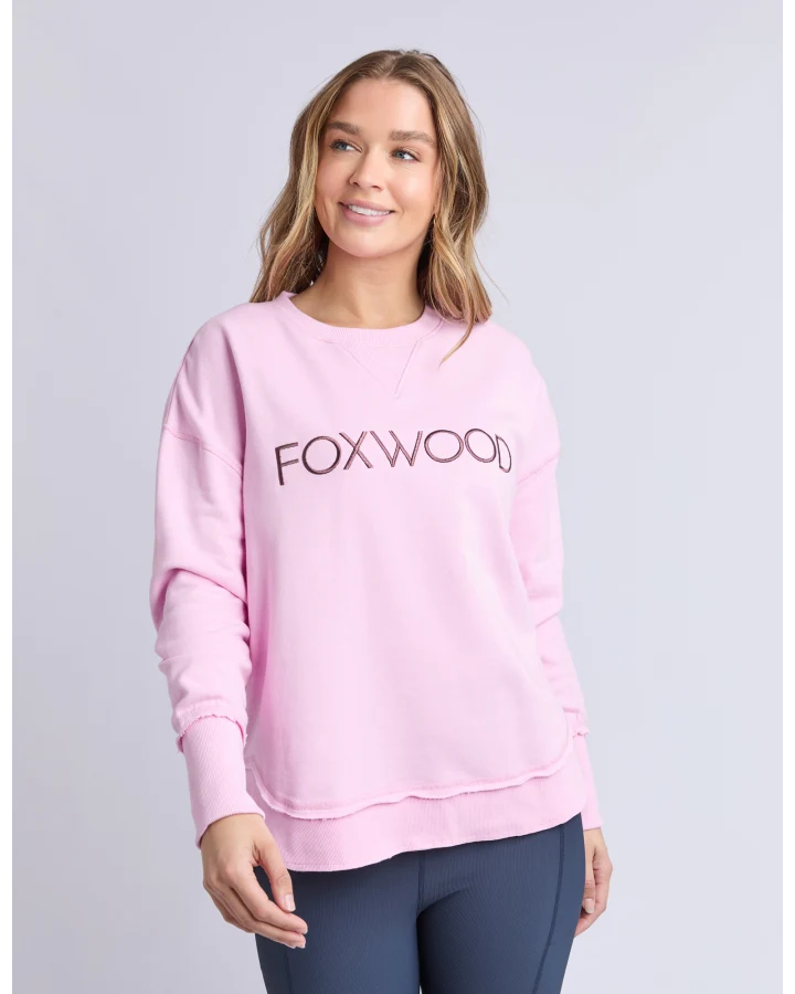 Foxwood Simplified Metallic Crew Bright Pink