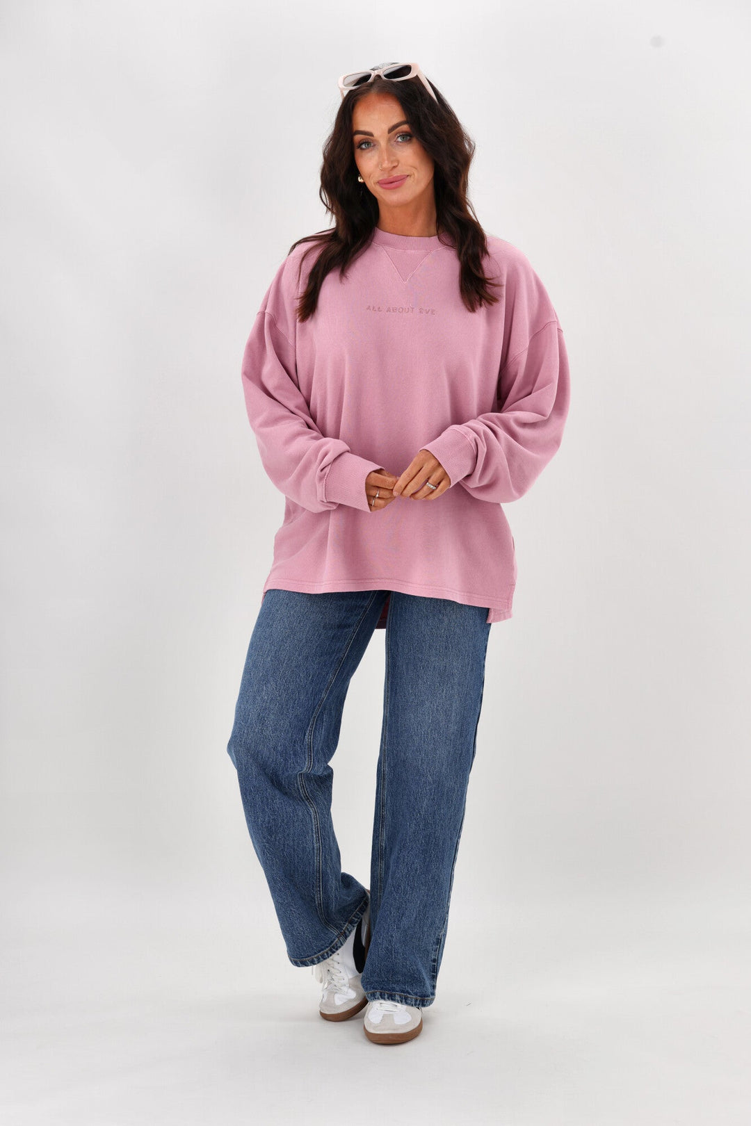 All About Eve AAE Washed Relaxed Crew Quartz Pink