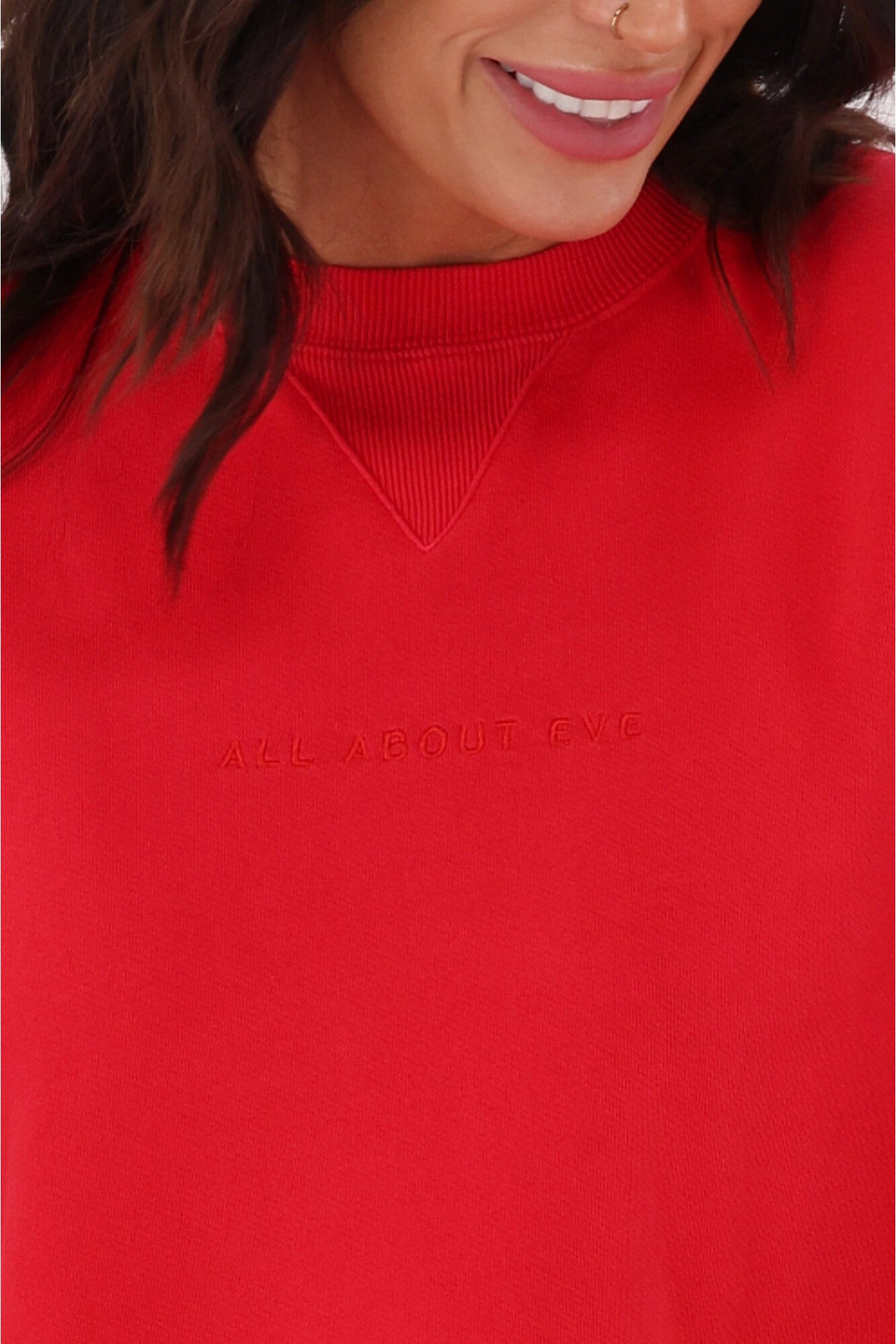 All About Eve AAE Washed Relaxed Crew Scarlet