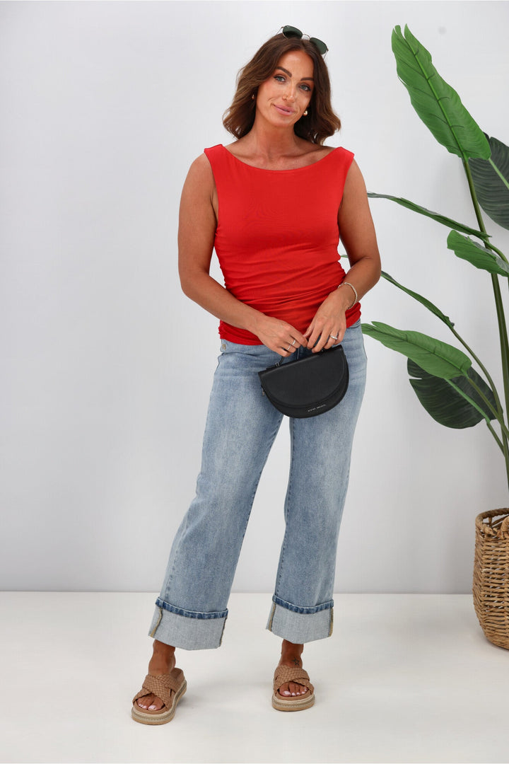 All About Eve Kylie Off Shoulder Top Scarlet