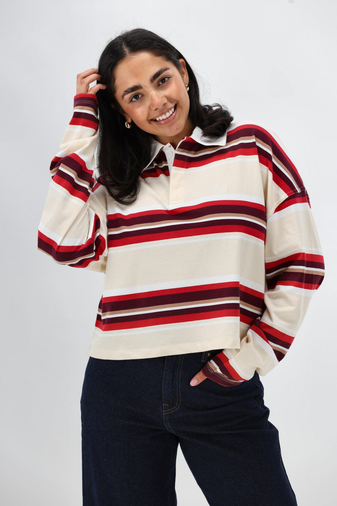 All About Eve Addison Rugby Top Berry
