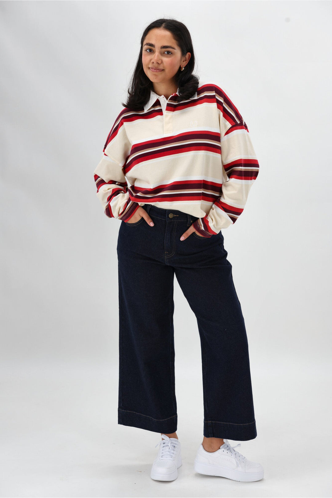 All About Eve Addison Rugby Top Berry