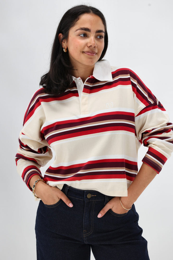 All About Eve Addison Rugby Top Berry