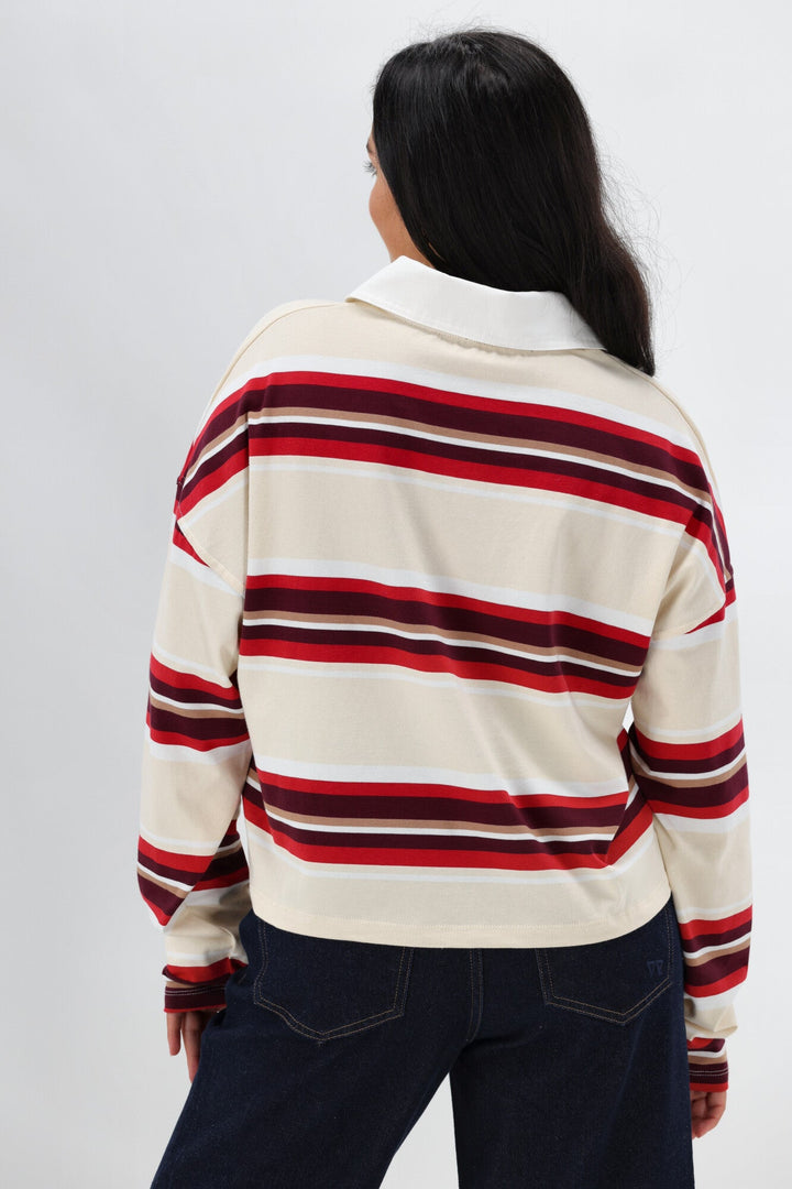 All About Eve Addison Rugby Top Berry