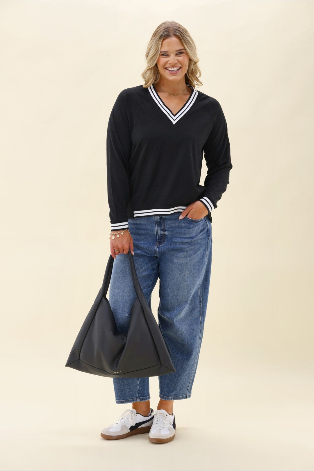 Alpine by Alberta Merino Sports Trim Top Black
