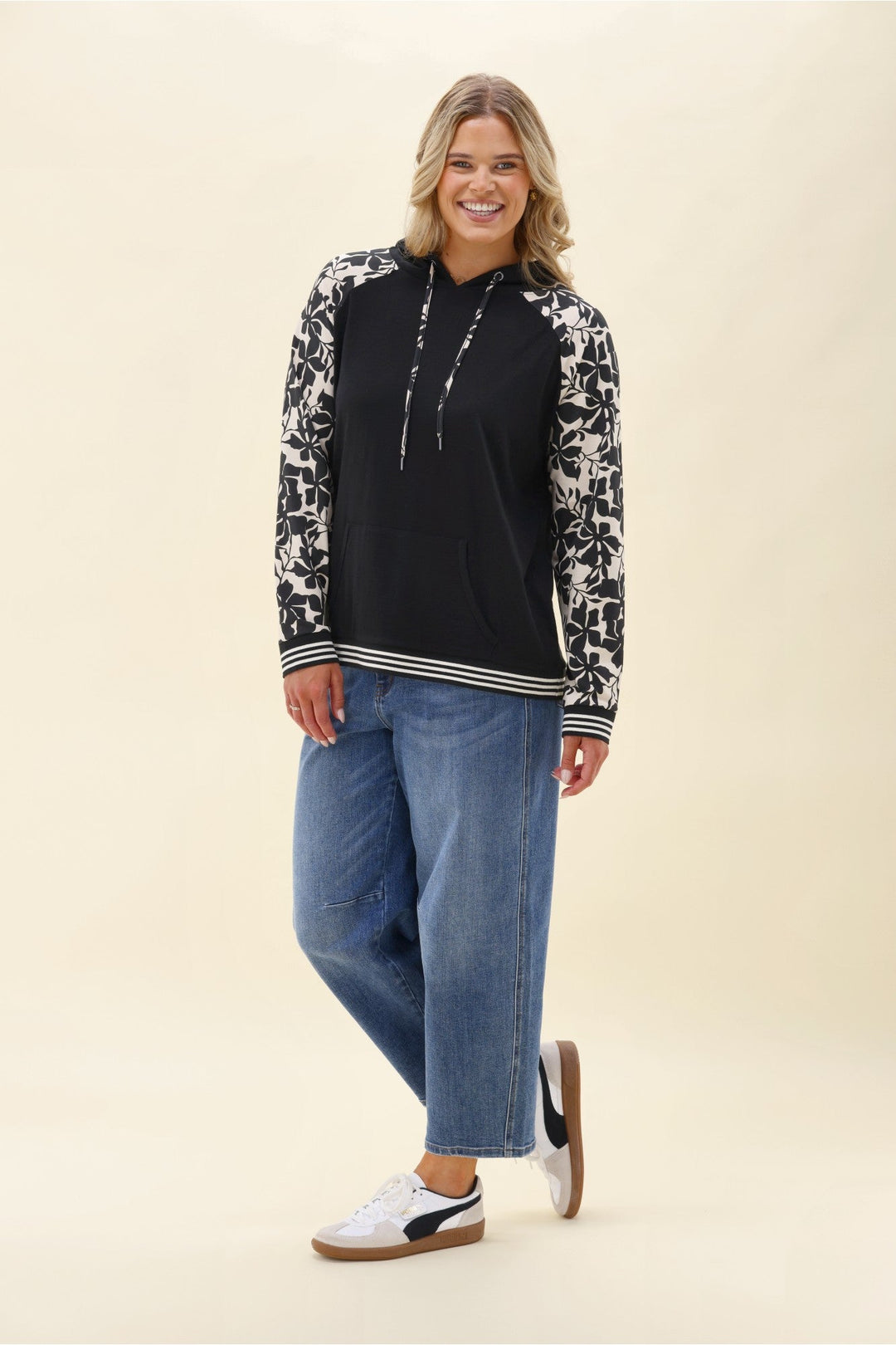 Alpine by Anglesea Hoodie Black White