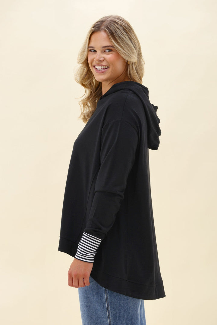 Alpine by Bristol Hoodie Black White