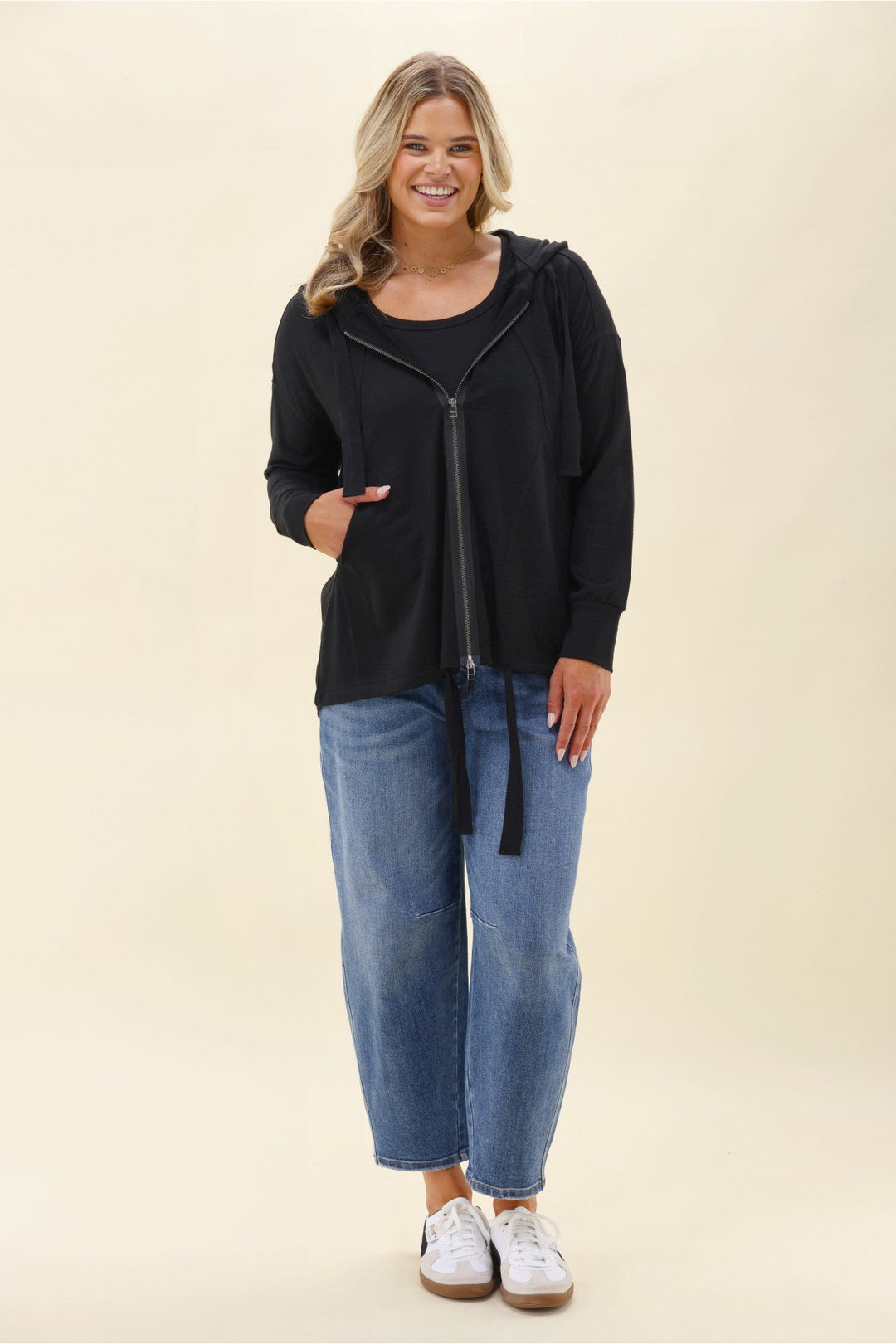 Alpine by Brooks Zip Front Hoodie Black