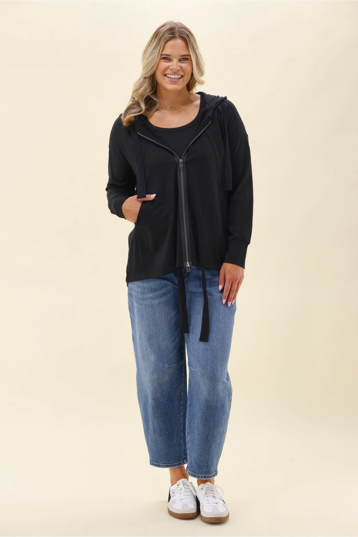 Alpine by Brooks Zip Front Hoodie Black