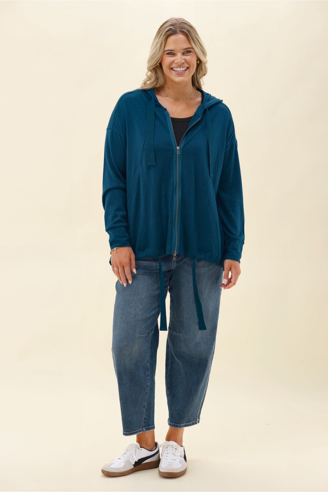Alpine by Brooks Zip Front Hoodie Teal