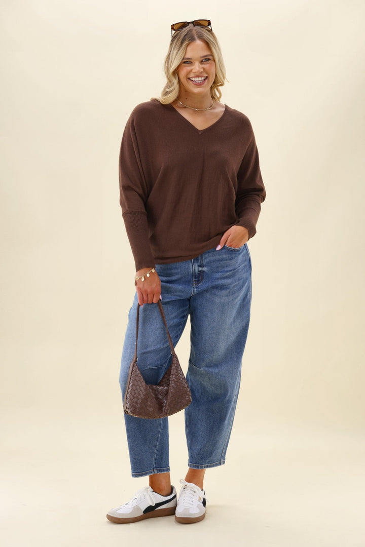 Alpine by Gigi Merino Batwing Top Chocolate