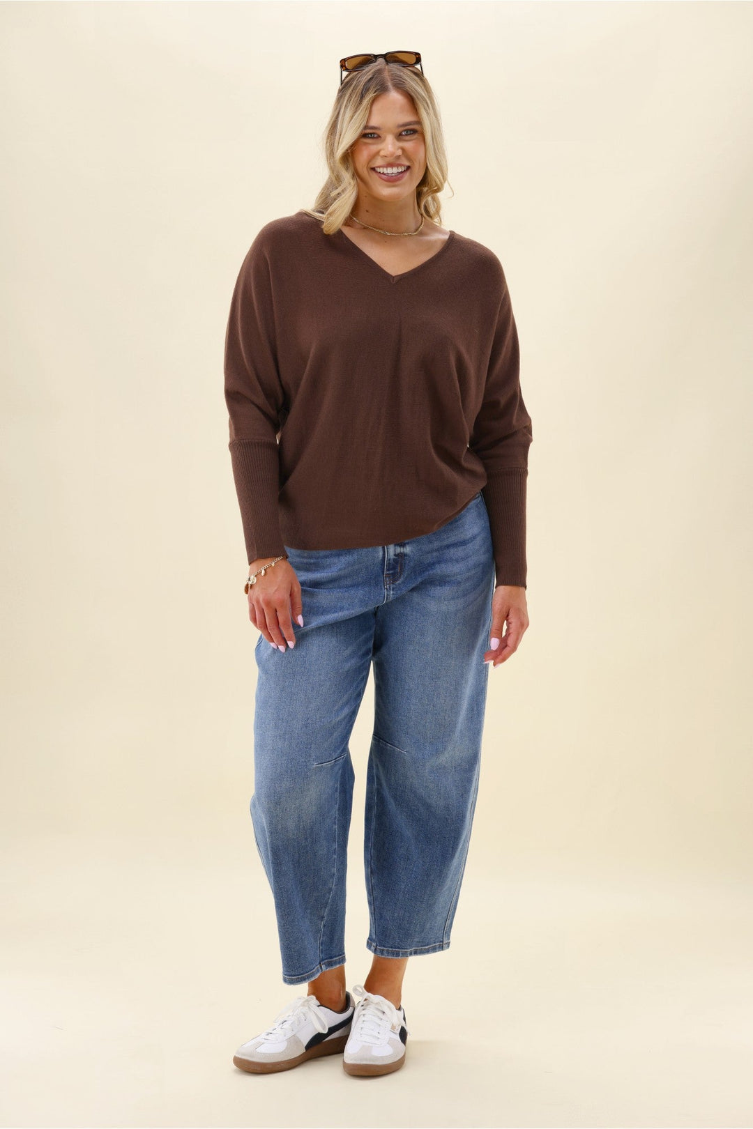 Alpine by Gigi Merino Batwing Top Chocolate