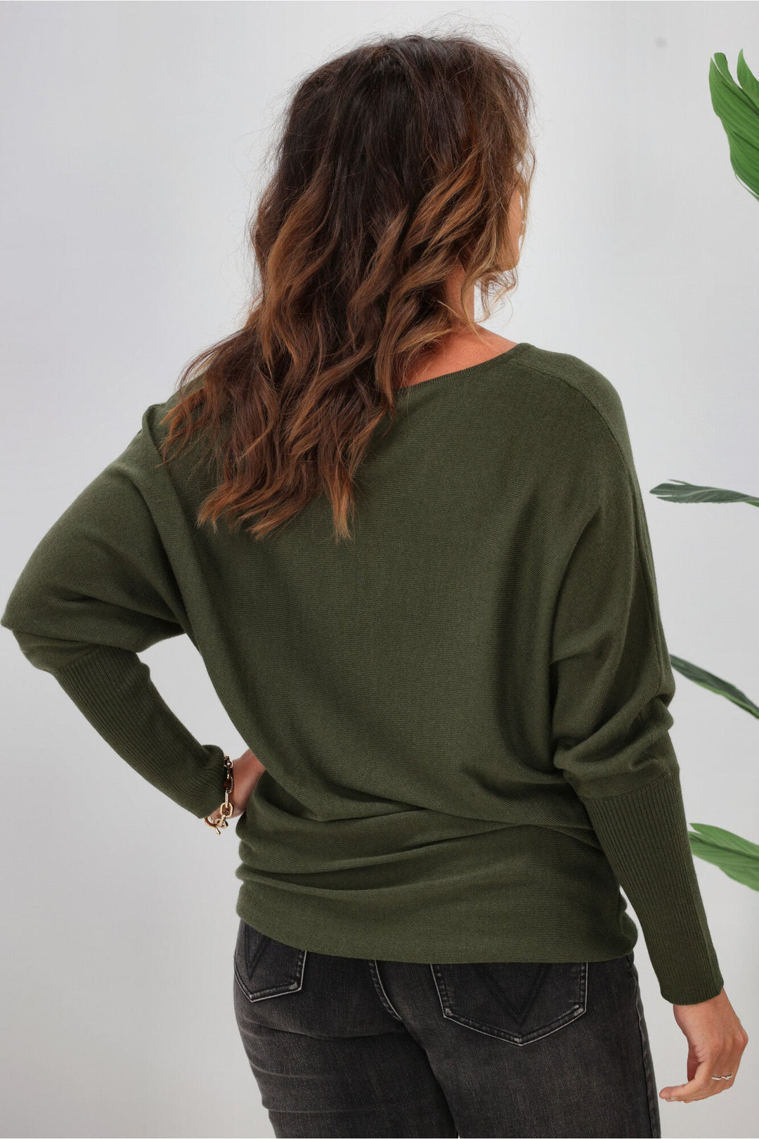 Alpine by Gigi Merino Batwing Top Olive