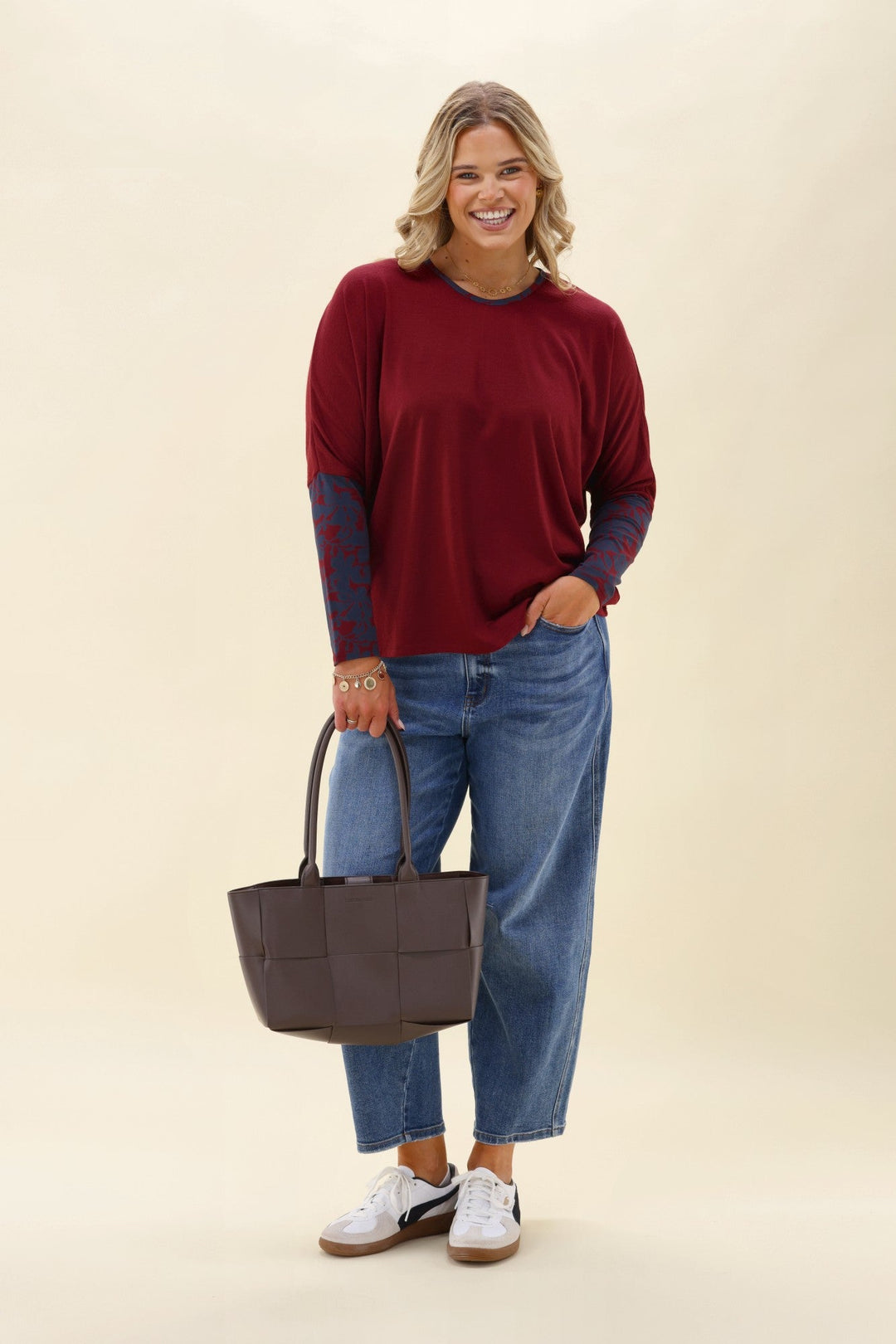 Alpine by Lyon Merino Hi-lo Top Cherry