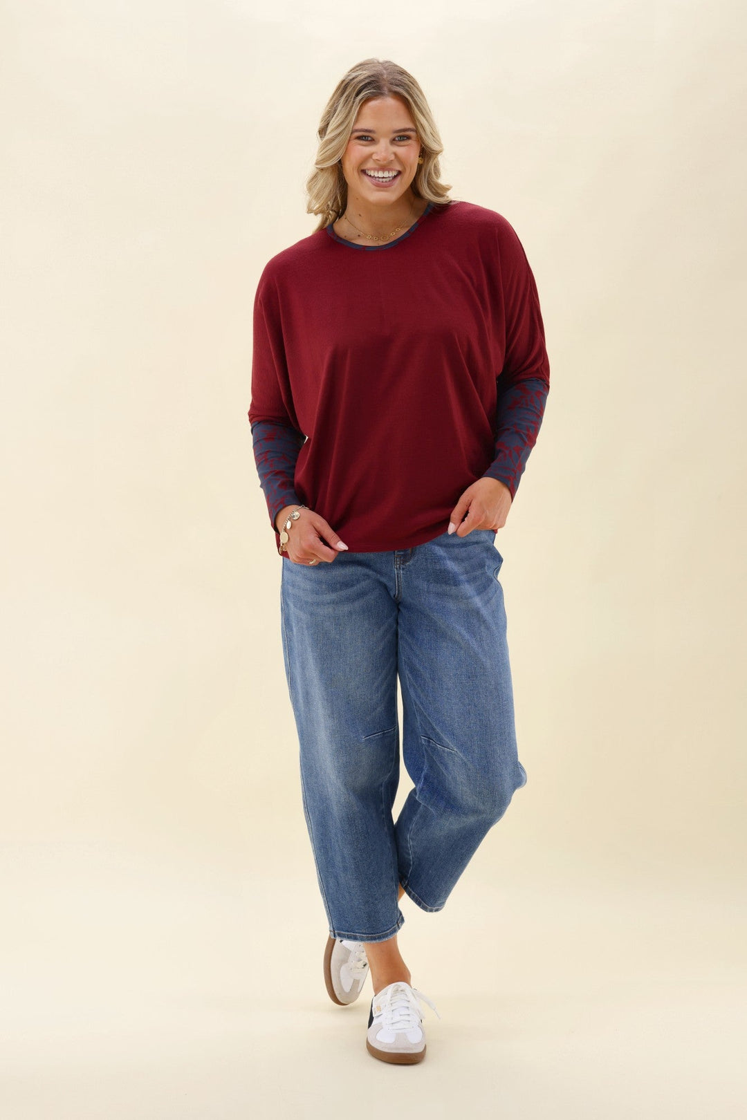 Alpine by Lyon Merino Hi-lo Top Cherry