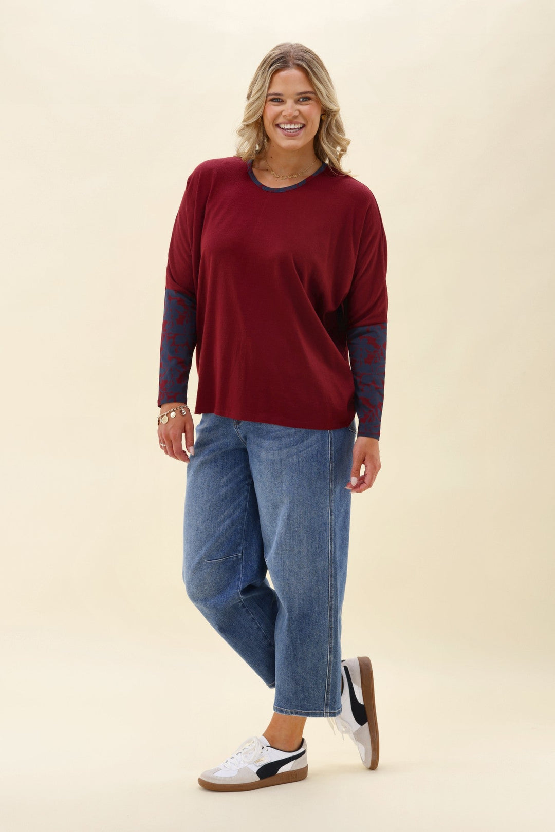Alpine by Lyon Merino Hi-lo Top Cherry