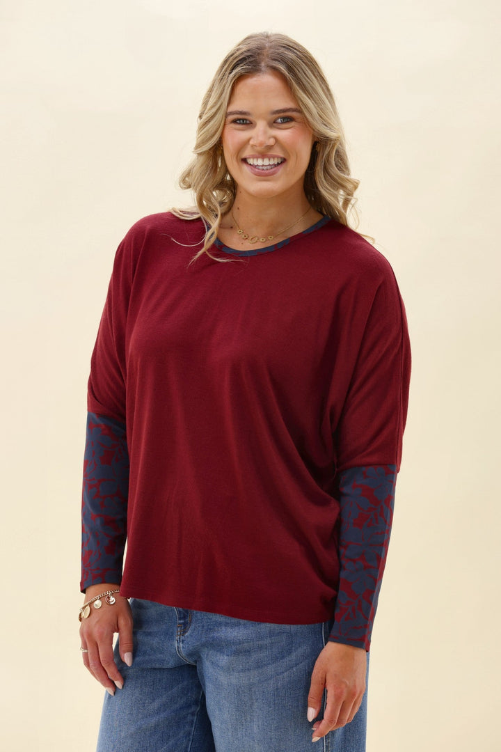 Alpine by Lyon Merino Hi-lo Top Cherry