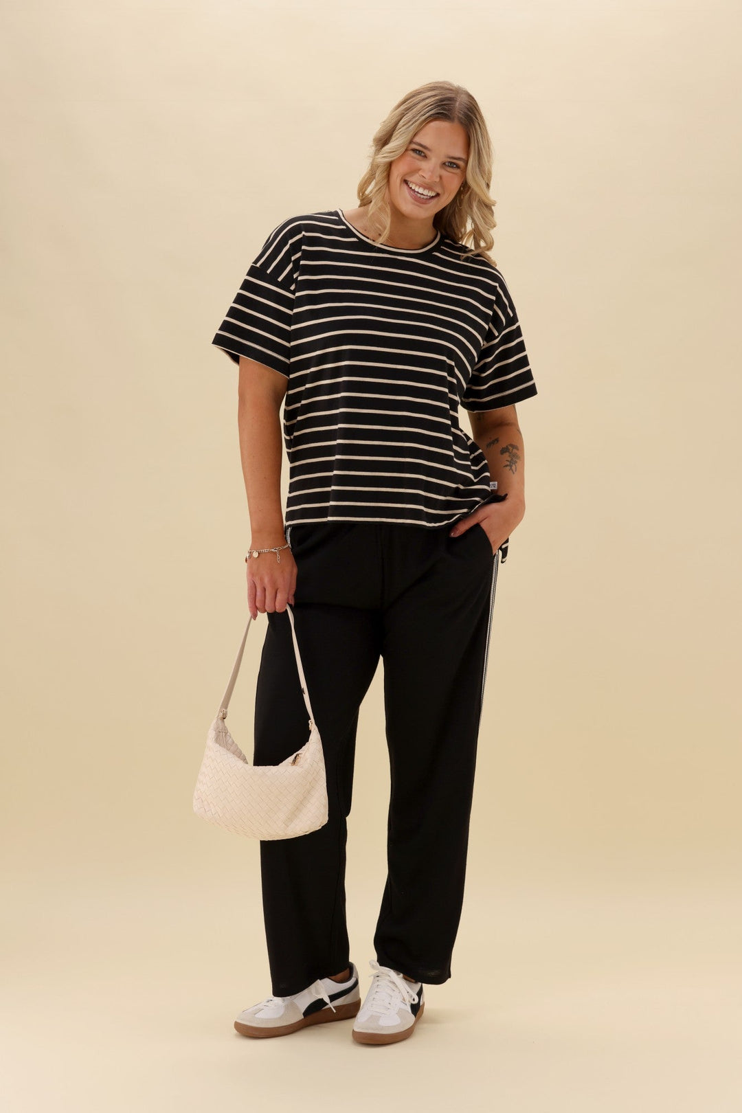 Alpine by Vancouver Stripe Detail Merino Pant Black