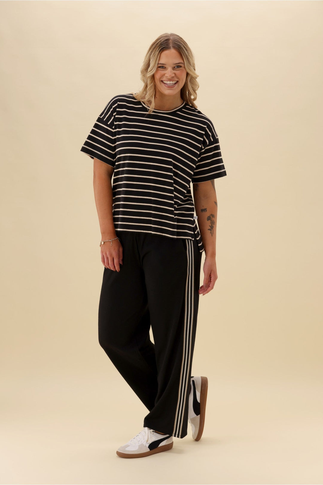 Alpine by Vancouver Stripe Detail Merino Pant Black