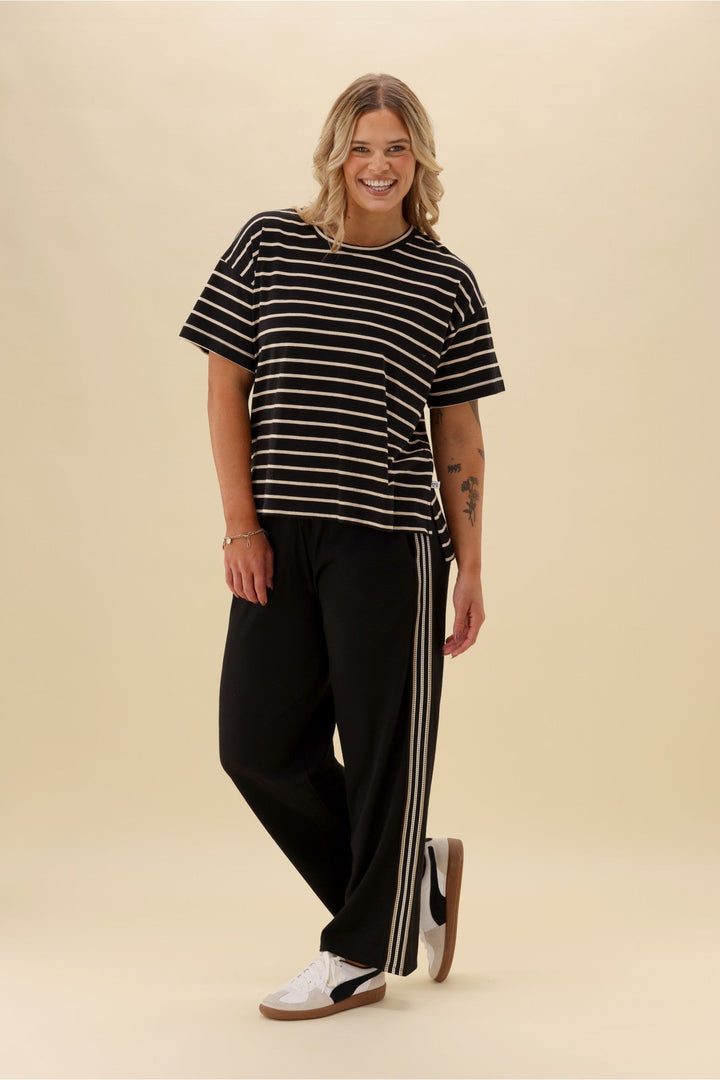 Alpine by Vancouver Stripe Detail Merino Pant Black