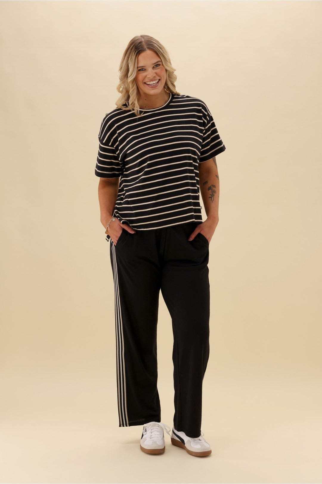Alpine by Vancouver Stripe Detail Merino Pant Black
