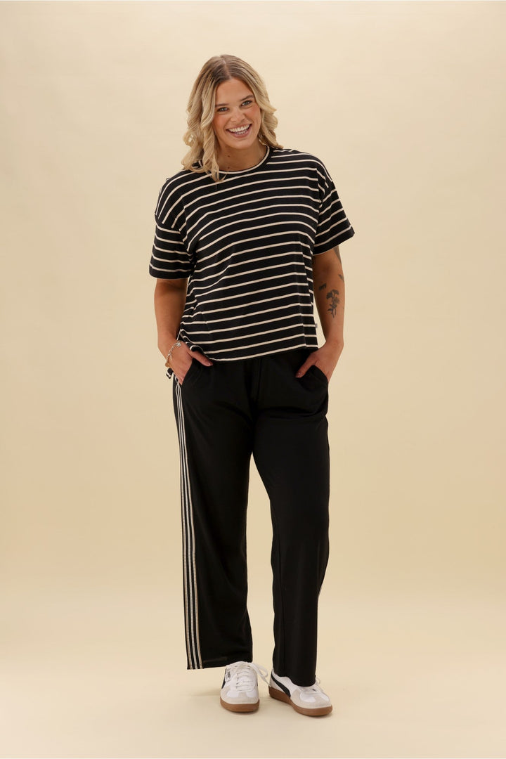 Alpine by Vancouver Stripe Detail Merino Pant Black