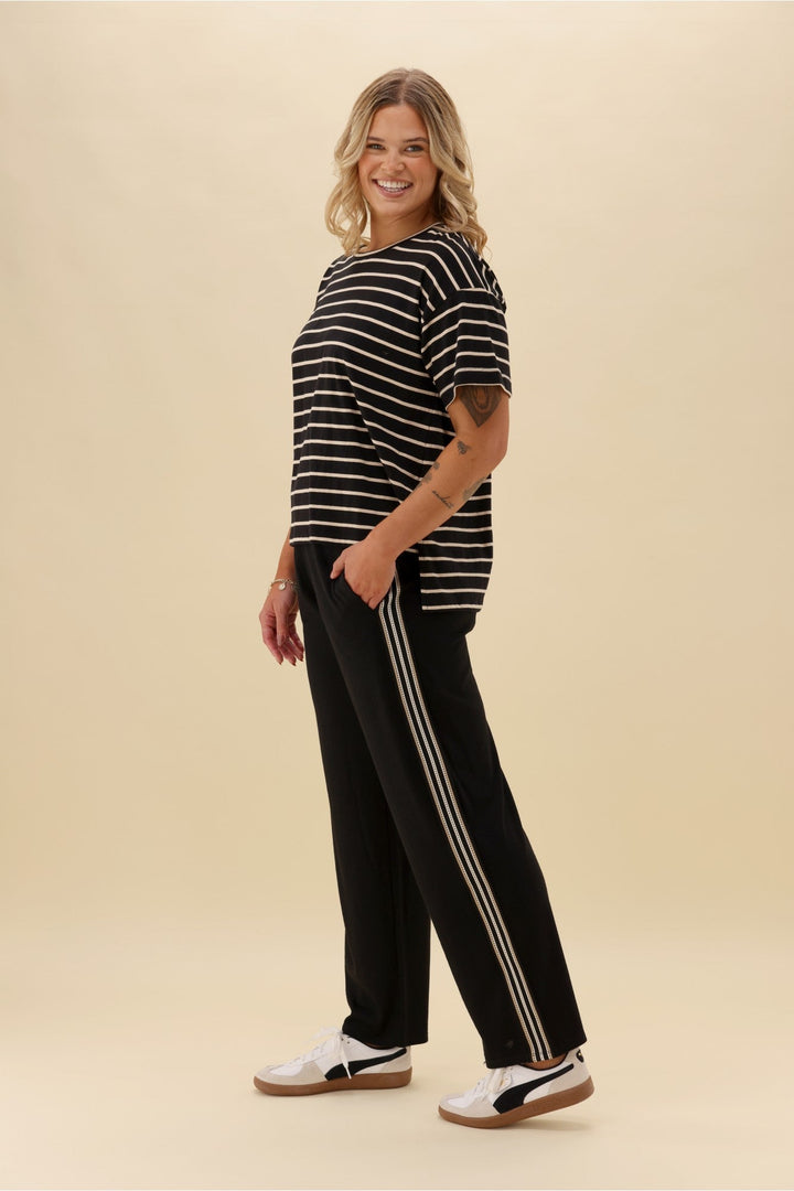 Alpine by Vancouver Stripe Detail Merino Pant Black