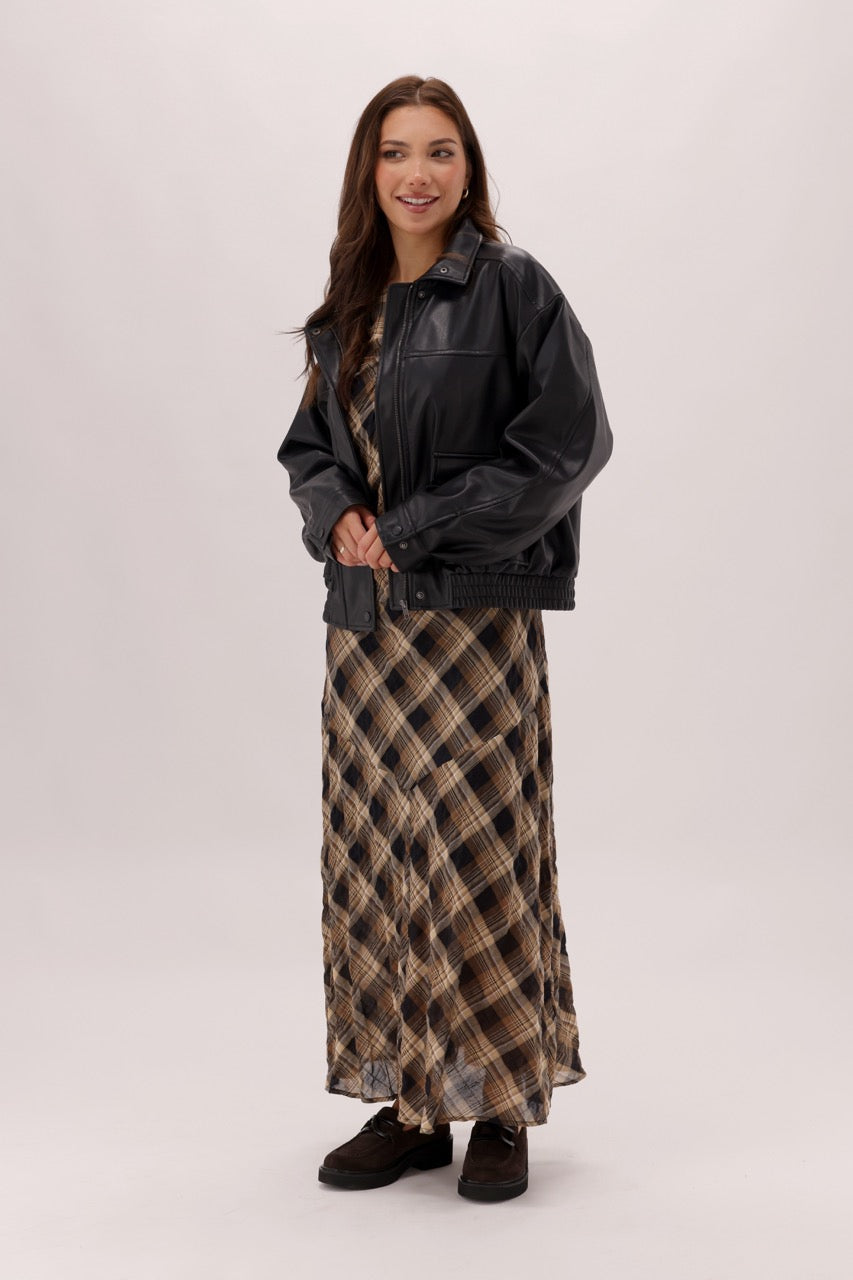 Ayva Amarantha Dress Natural Check
