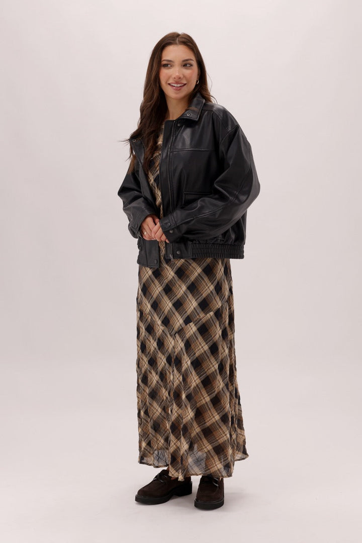 Ayva Amarantha Dress Natural Check