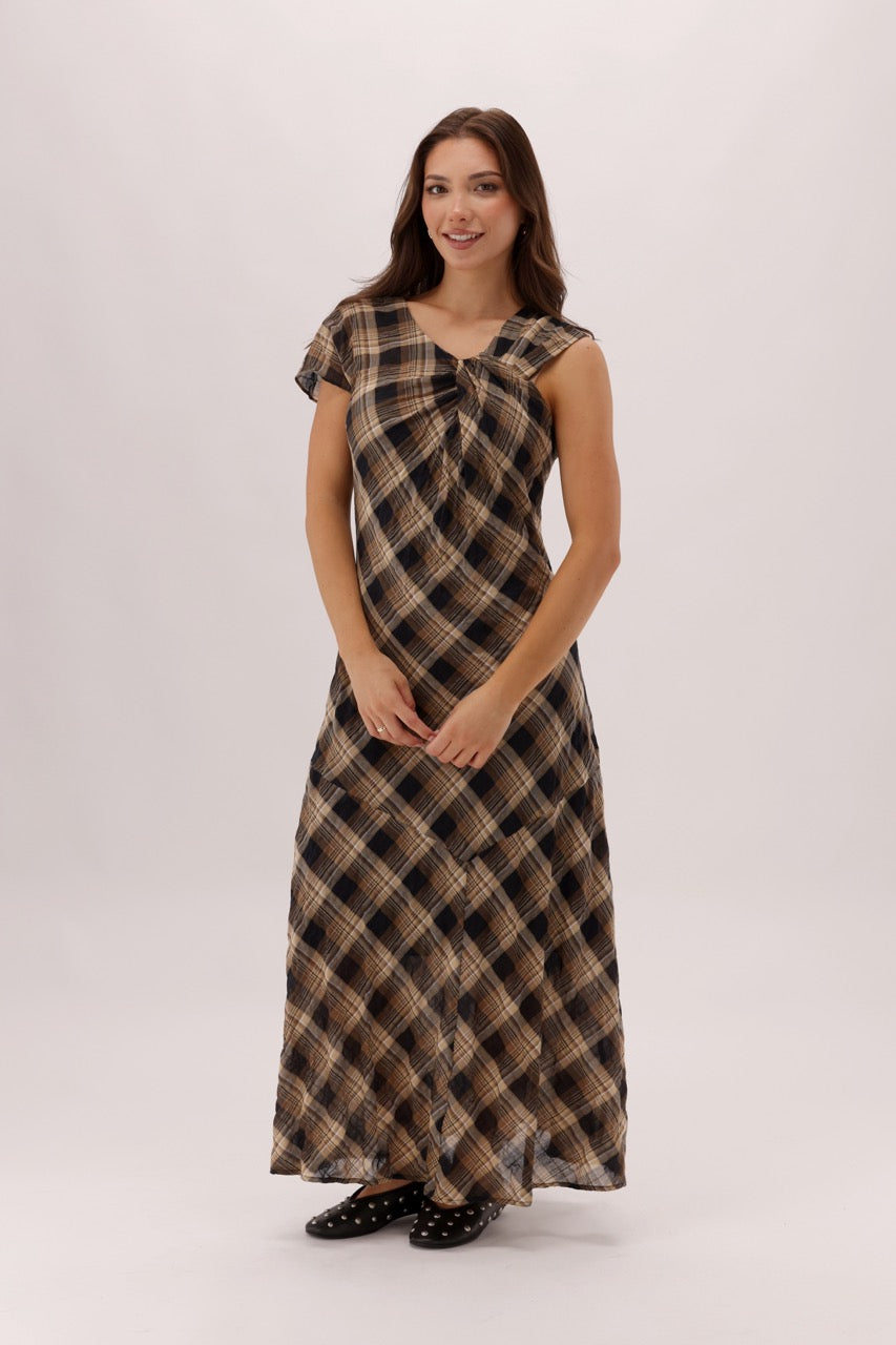 Ayva Amarantha Dress Natural Check