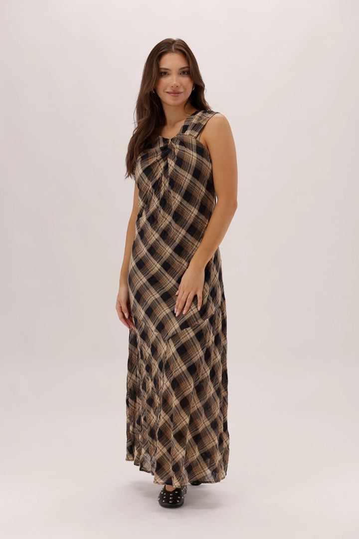 Ayva Amarantha Dress Natural Check