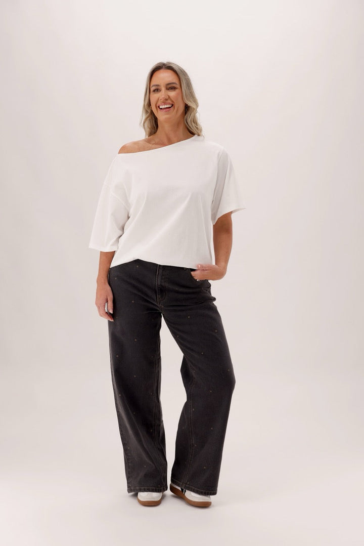 Ayva Amelia Slouchy Jean Washed Black Pre Order Due Early June