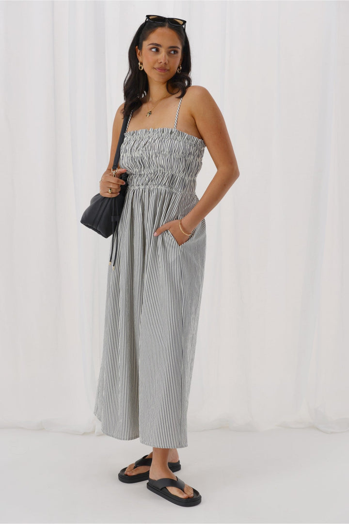 Ayva Evie Striped Dress Navy