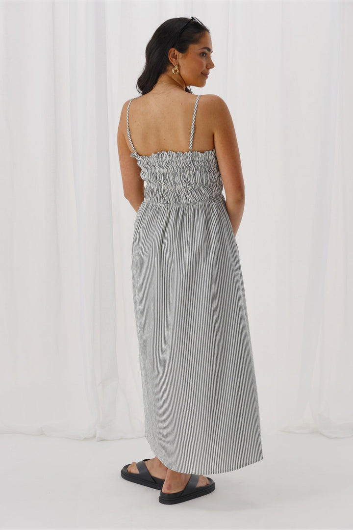 Ayva Evie Striped Dress Navy