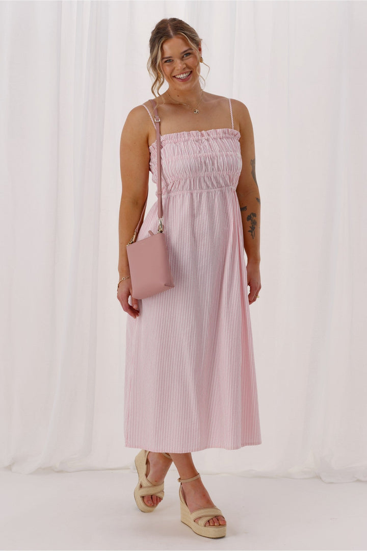 Ayva Evie Striped Dress Pink